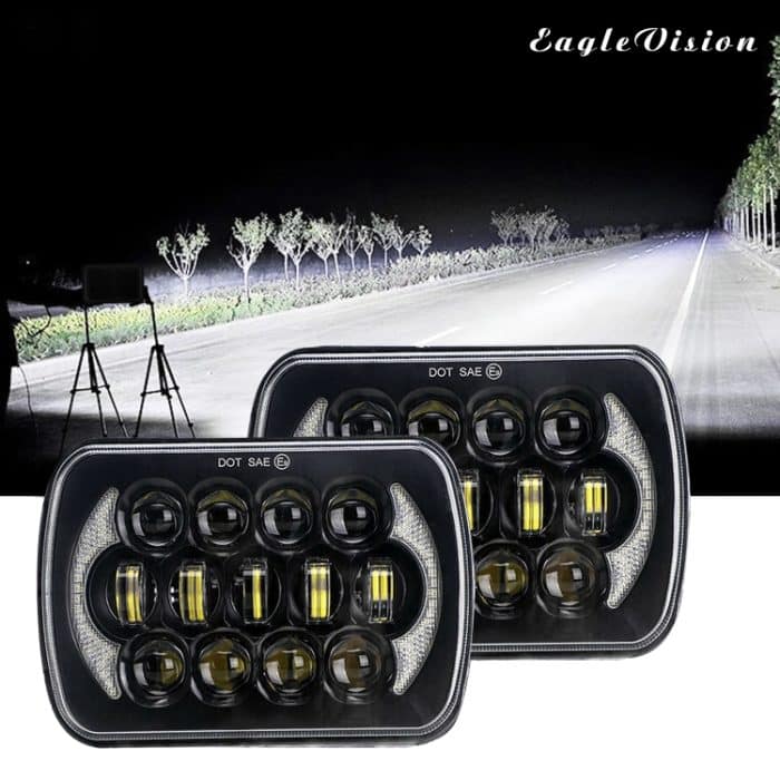 7 Zoll (5x7) / (7x6) H4 DC 9V-30V 30000LM 300W 8LEDS Auto-Quadrat-Form-LED-Scheinwerferlampen für Jeep Wrangler – Bild 10