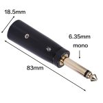 2 Stück LZ1168G GILDED 6.35mm Mono männlich an XRL Male Audioadapter Mikrofon Stereo-Lautsprecher-Anschluss – Bild 3