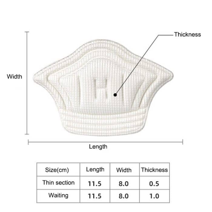 5 Paar 054 Anti-Verschleiß-Anti-Drop-Sneakers-Fersenaufkleber, rückseitig klebende Version, 054(White Thin), 054(White Thick), 054(Black Thin), 054(Black Thick) – Bild 3