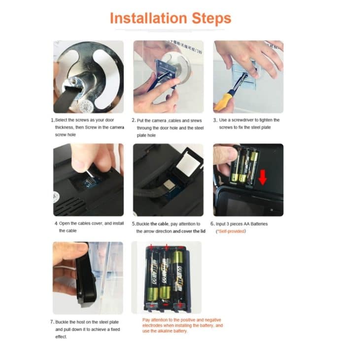 R11 2,4 Zoll TFT LCD-Display-Nachtsicht-Foto-Video-Electronic Cat-Auge-Türklingel – Bild 7