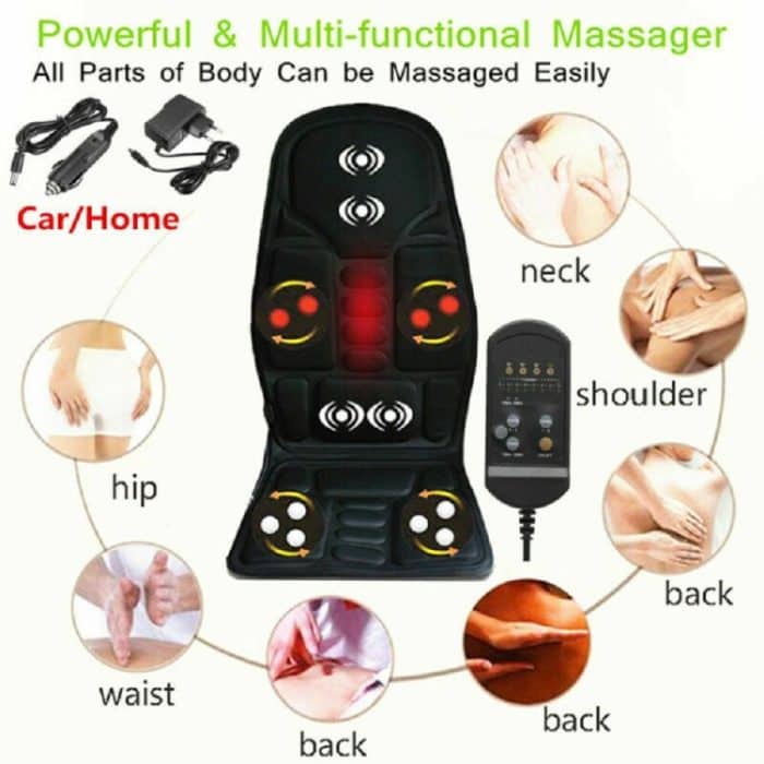 7 Massageköpfe, 8 Modi, Auto/Haushalt, multifunktionales Sitzkissen für die Halswirbelsäulenmassage für den ganzen Körper, 7 Massage Heads AU Plug, 7 Massage Heads US Plug, 7 Massage Heads EU Plug, 7 Massage Heads UK Plug – Bild 5