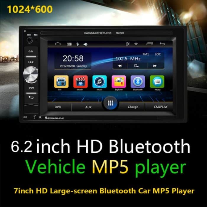 A2115 6.2 Zoll Auto Dual DIN HD MP5 Player Unterstützung Bluetooth / FM / Telefon Link / TF-Karte mit Fernbedienung – Bild 3