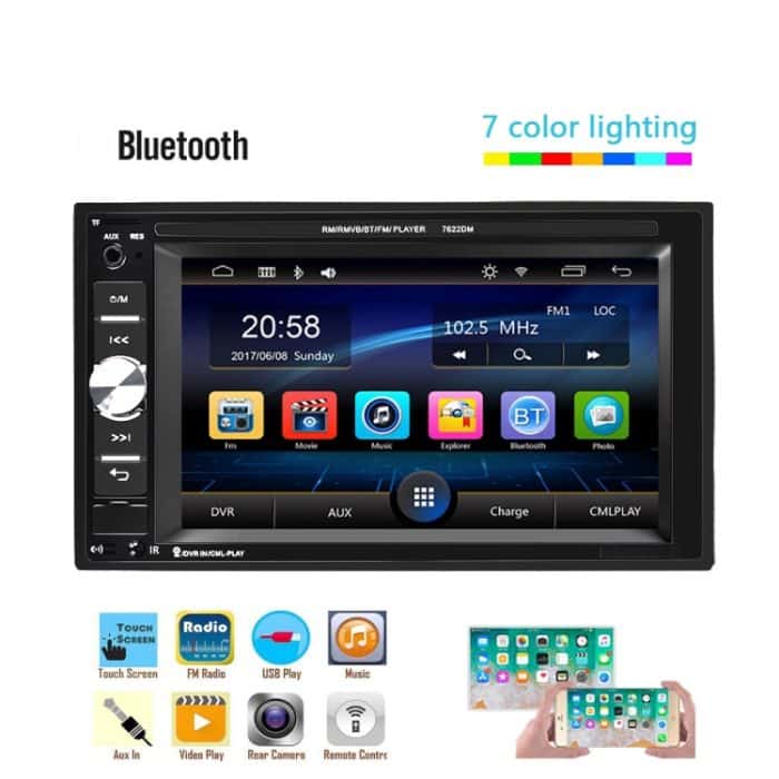 A2115 6.2 Zoll Auto Dual DIN HD MP5 Player Unterstützung Bluetooth / FM / Telefon Link / TF-Karte mit Fernbedienung – Bild 4