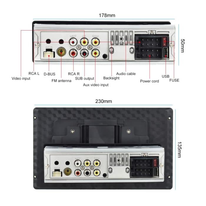 Q3366 Auto 9-Zoll-Touch-HD-Abnehmbares Screen-MP5-Stütze Carplay / FM mit Fernbedienung – Bild 3