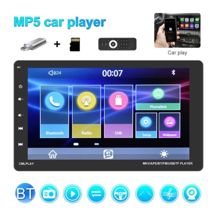 Q3366 Auto 9-Zoll-Touch-HD-Abnehmbares Screen-MP5-Stütze Carplay / FM mit Fernbedienung – Bild 4