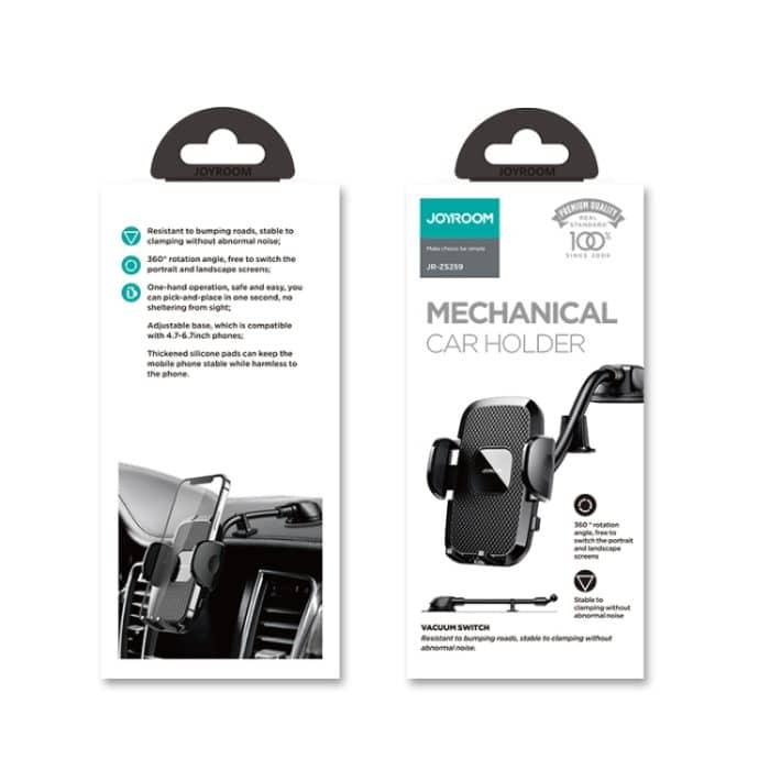 JOYROOM JR-ZS259 Mechanische Autohalterung mit 360-Grad-Drehung, Stil: Saugnapf mit langem Arm, JR-ZS259 – Bild 8