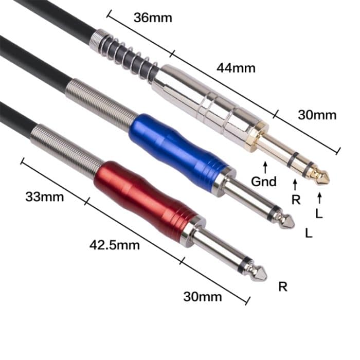 Stereo-6,35-mm-Stecker auf Dual-Mono-6,35-mm-Audiokabel, 1.8m, 3m, 5m – Bild 4