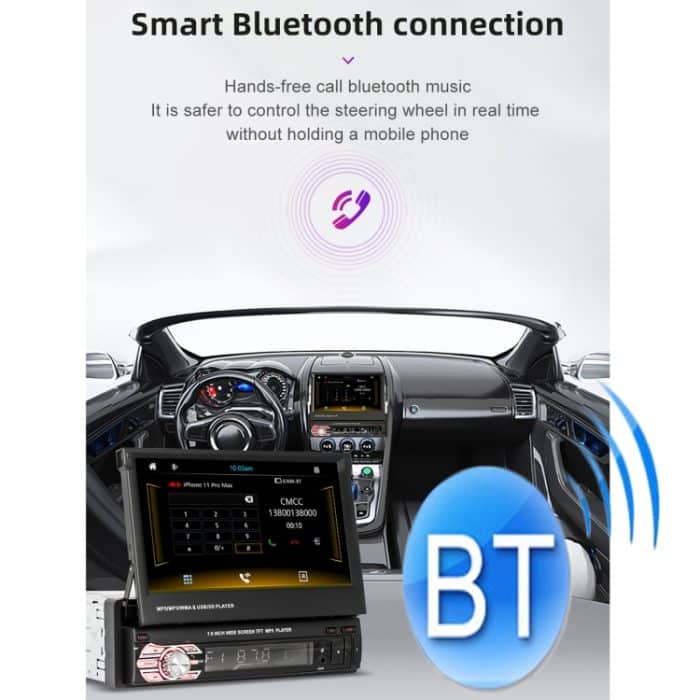 9601C HD 7 Zoll manuell einziehbares Screen Car MP5-Player GPS-Navigation Bluetooth-Radio, Unterstützung Mirror Link & FM & TF-Karte & USB – Bild 5