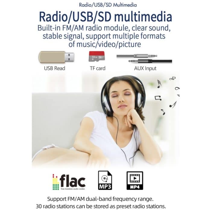 T100C 7 Zoll manuell einziehbares Screen Car MP5 Player Radio, Support Mirror Link & FM & TF Card & USB & Bluetooth Handfreie Anruf- & Umkehrung Trajektory System & CAYPLAY-Verbindung – Bild 6