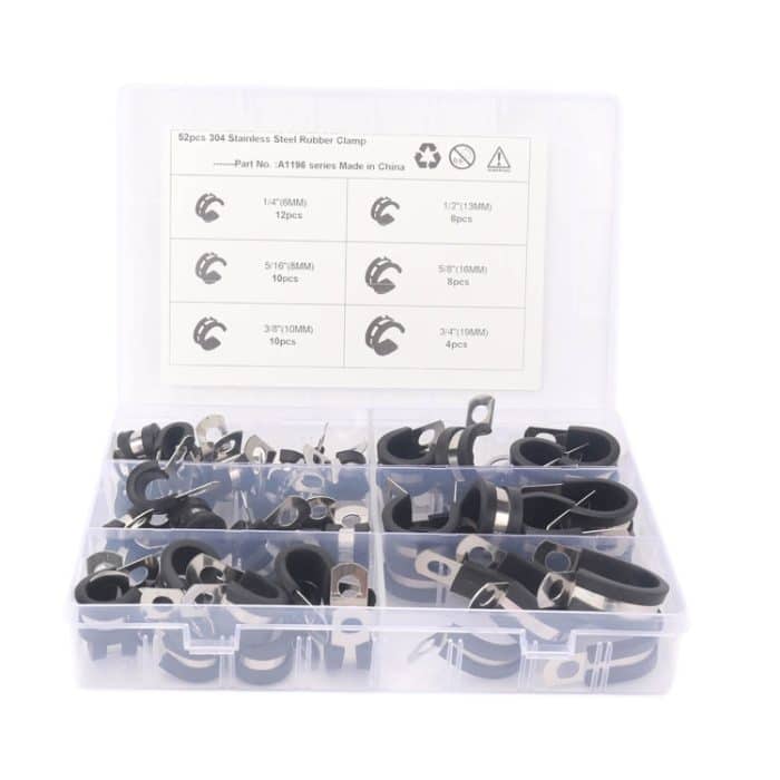 A1196 52 in 1 Auto Gummikissen Rohrschellen Edelstahlklemmen – Bild 2