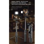 Q02S Fill Light Bluetooth Selfie Stick Stativ Handyhalter, Q02S(Black), Q02S(White) – Bild 2