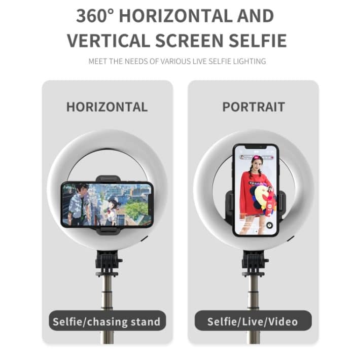 Q07 6 Zoll Ringlicht Tragbare Bluetooth Selfie Stickstativ – Bild 7