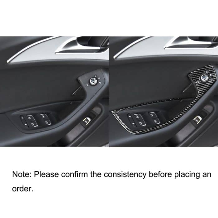 Auto-Kohlefaser-Glasheber, kurzer Stil, dekorativer Aufkleber für Audi A6 S6 C7 A7 S7 4G8 2012–2018, Glass Lifter Short Style, Left Drive, Glass Lifter Short Style, Right Drive – Bild 7