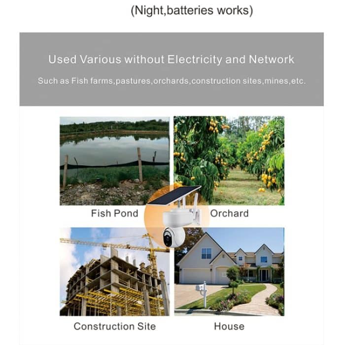 T24 1080P IP65 wasserdichte Solar-Smart-PTZ-Kamera, unterstützt Vollfarb-Nachtsicht und Zwei-Wege-Sprach-Gegensprechanlage sowie AI-Humanoid-Erkennungsalarm,, WiFi Version, 4G European Version, 4G US Version – Bild 7