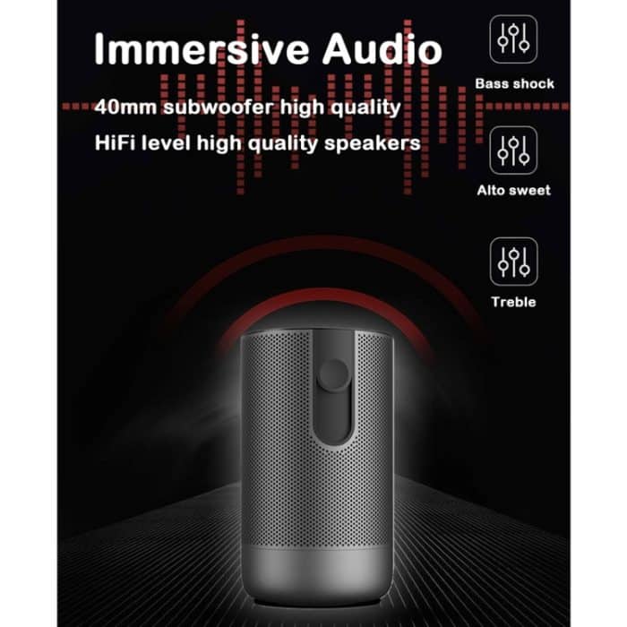 Wejoy A5 1920x1080P 200 Lumen Multifunktions-tragbare Heimkino-LED-HD-Digitalprojektor mit Bluetooth-Lautsprecher, Android 7.1, 2G + 16 GB, US-Stecker – Bild 6