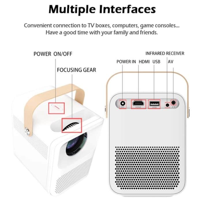 WEJOY Y1 1920x1080P 100 ANSI Lumen tragbarer Heimkino-LED-HD-Digitalprojektor mit Akku, Android 6.0, 1G+16G, Y1 US Plug – Bild 10