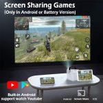 Wejoy y2 1920x1080p 100 Ansi Lumen Portable Heimkino LED HD Digitalprojektor, Batterie Touch Control-Version, Android 9.0, 2G + 16G, US-Stecker – Bild 7