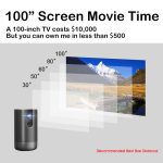 WEJOY A5 1920x1080P 200 Lumen Multifunktions-tragbarer Heimkino-LED-HD-Digitalprojektor Bluetooth-Lautsprecher, Android 7.1, 2G+16GB,, A5 EU Plug, A5 UK Plug, A5 AU Plug – Bild 3