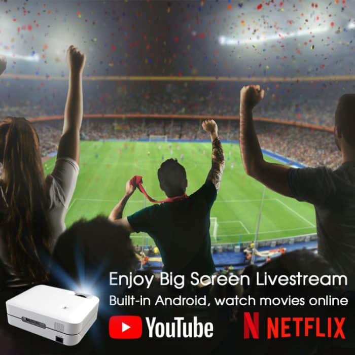 WEJOY L9 1920x1080P 400 ANSI Lumen Tragbarer Heimkino-LED-HD-Digitalprojektor, Android 6.0, 1G+8G,, L9 EU Plug, L9 UK Plug, L9 AU Plug – Bild 5