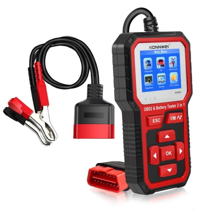Konnwei Kw681 Auto 2,4 Zoll TFT-Bildschirm OBD-Fehlerdiagnose + 6V-12V-Batterietesterstütze 9 Sprachen – Bild 1