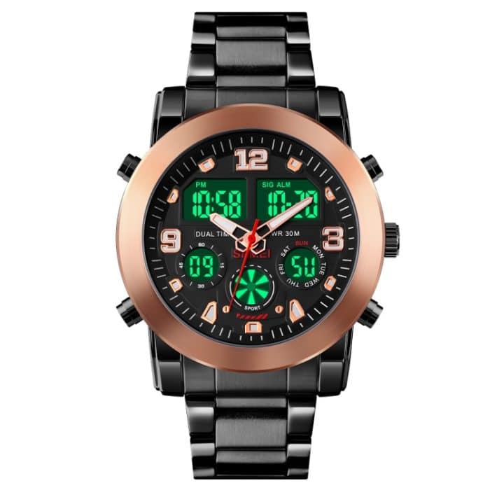 SKMEI 1642 Dreizeitanzeige, leuchtende elektronische Uhr, unterstützt Wecker – Bild 1