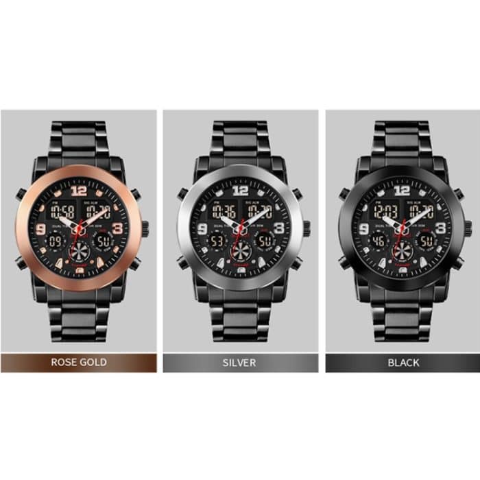 SKMEI 1642 Dreizeitanzeige, leuchtende elektronische Uhr, unterstützt Wecker – Bild 2