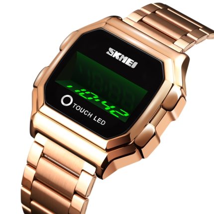 SKMEI 1650 Elektronische Uhr mit Stahlarmband, LED-Digitalanzeige und Touch-Leuchttaste, Steel Strap Version