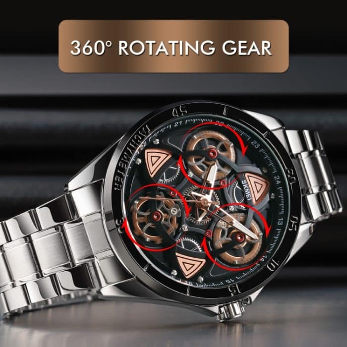 SKMEI 1678 Herren wasserdichte Quarzuhr mit drehbarem Zifferblatt – Bild 4