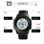 SKMEI 1731 Dreifache runde Zifferblatt-LED-Dualzeit-Digitalanzeige, leuchtende elektronische Uhr – Bild 5