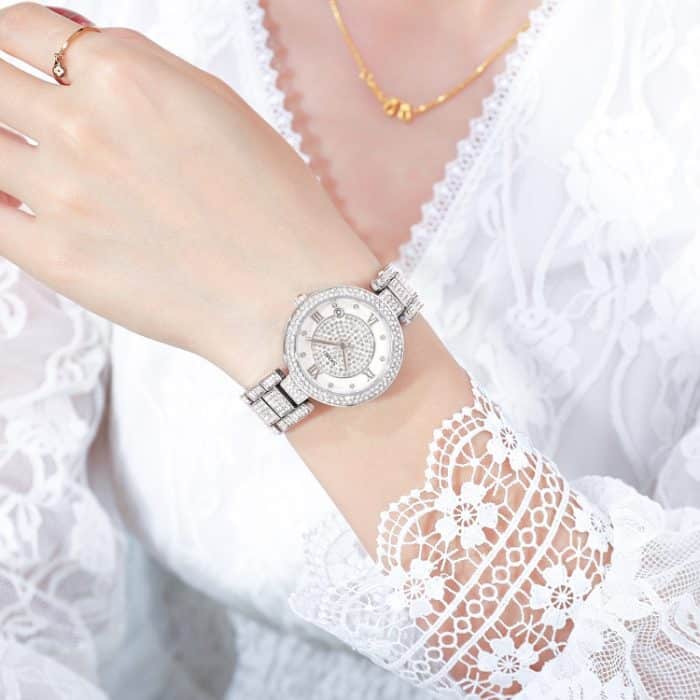 SKMEI 1739 Diamant-Quarzuhr mit römischen Ziffern und rundem Zifferblatt für Damen – Bild 6