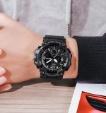 SKMEI 1742 Vier-Bildschirm-LED-Digitalanzeige, leuchtende, sportliche, stoßfeste elektronische Uhr für Herren – Bild 9