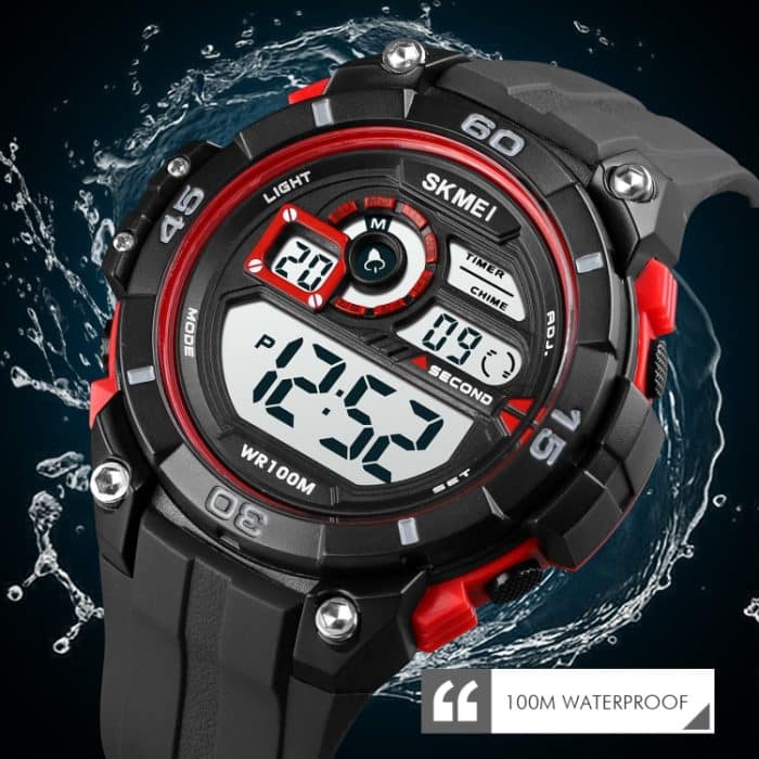 SKMEI 1756 Dual Time Countdown Wecker Herren Sport leuchtende elektronische Uhr – Bild 6