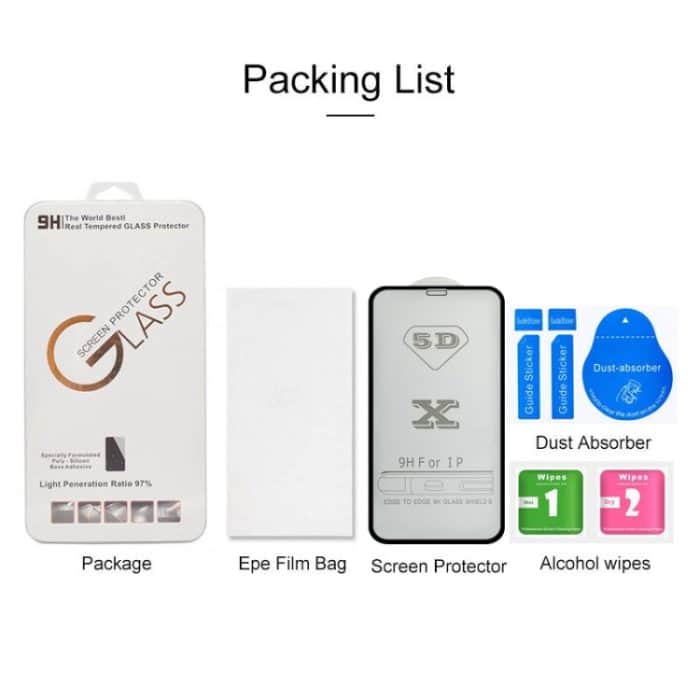 9H 5D Vollkleber-Vollbild-Hartglasfolie, For iPhone 13 mini  (Black) (1 PC), For iPhone 13 / 13 Pro  (Black) (1 PC), For iPhone 14 Plus / 13 Pro Max (Black) (1 PC) – Bild 8