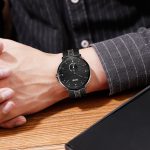 SKMEI 9218 Herren-Quarzuhr mit horizontal gestreiftem arabischen Ziffern-Zifferblatt und Mesh-Gürtel – Bild 6