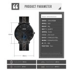 SKMEI 9218 Herren-Quarzuhr mit horizontal gestreiftem arabischen Ziffern-Zifferblatt und Mesh-Gürtel – Bild 7