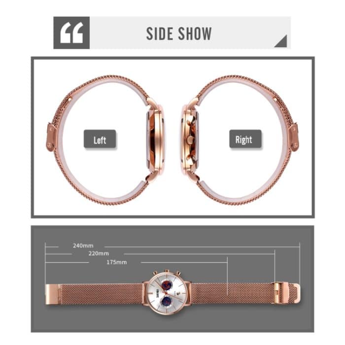 SKMEI 9231 Herren Kartenmuster Kalender Stoppuhr Edelstahlarmband Quarzuhr – Bild 3