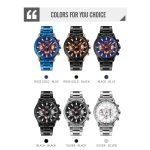 SKMEI 9241 Herren Kalender Stoppuhr Edelstahlarmband Quarzuhr – Bild 2