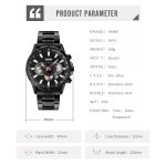 SKMEI 9241 Herren Kalender Stoppuhr Edelstahlarmband Quarzuhr – Bild 6