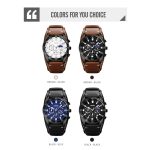 SKMEI 9249 Herren Mondphase Kalender Stoppuhr Lederarmband Quarzuhr – Bild 2