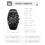 SKMEI 9249 Herren Mondphase Kalender Stoppuhr Lederarmband Quarzuhr – Bild 5