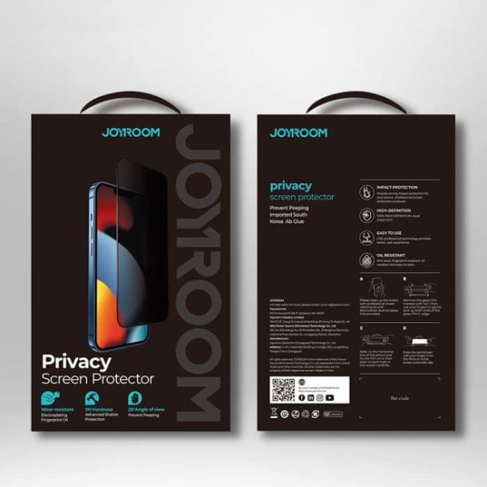 JOYROOM JR-PF902 Knight Series 2,5D-Siebdruck-Vollbild-Anti-Spionage-Hartglasfolie – Bild 7