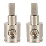 A5679 2 Stück Auto-Klemmenblock, groß, vernickeltes Messing, 0GA bis 4GA, Audio-Klemmenblock