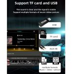9601C HD 7 Zoll Universal Auto manuell einziehbarer Bildschirm MP5-Player mit Carplay, Support FM & Bluetooth & TF-Karte – Bild 4