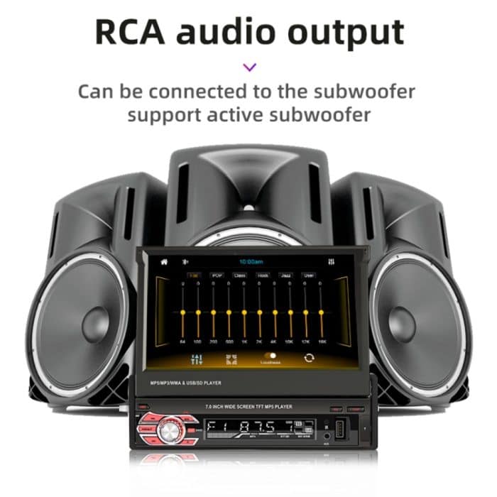 9601C HD 7 Zoll Universal Auto manuell einziehbarer Bildschirm MP5-Player mit Carplay, Support FM & Bluetooth & TF-Karte – Bild 8