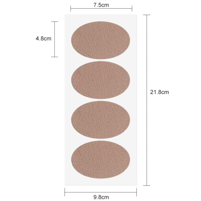 4 Stück flanellfreie Aufkleber, multifunktional, schweißabsorbierend, atmungsaktiv, verschleißfest, Fersenschutz, Größe: 7,5 x 4,8 cm – Bild 2