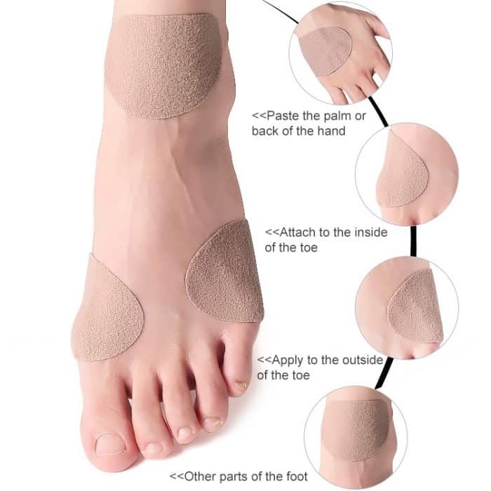 4 Stück flanellfreie Aufkleber, multifunktional, schweißabsorbierend, atmungsaktiv, verschleißfest, Fersenschutz, Größe: 7,5 x 4,8 cm – Bild 3