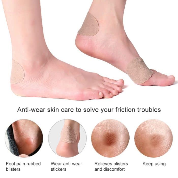 4 Stück flanellfreie Aufkleber, multifunktional, schweißabsorbierend, atmungsaktiv, verschleißfest, Fersenschutz, Größe: 7,5 x 4,8 cm – Bild 4