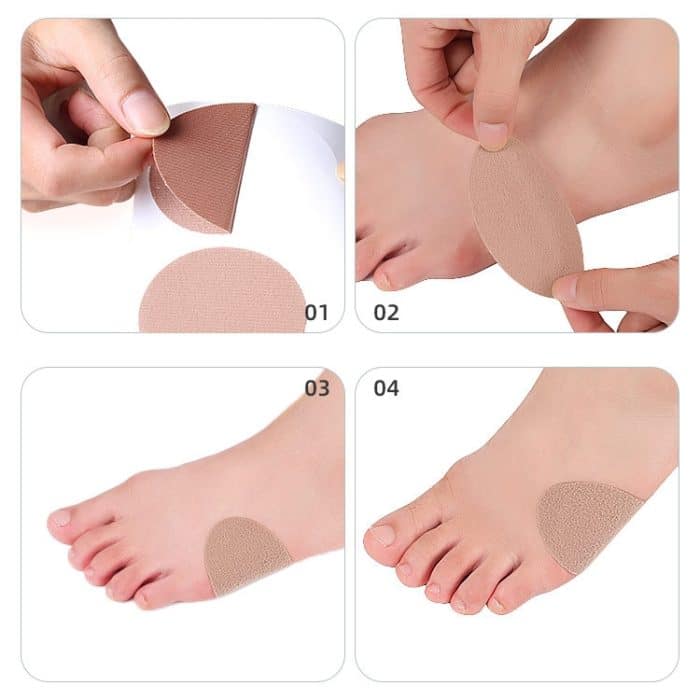 4 Stück flanellfreie Aufkleber, multifunktional, schweißabsorbierend, atmungsaktiv, verschleißfest, Fersenschutz, Größe: 7,5 x 4,8 cm – Bild 7