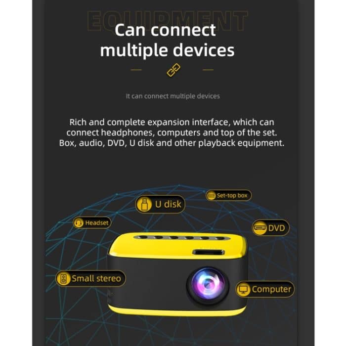 T20 320x240 400 Lumen tragbarer Heimkino-LED-HD-Digitalprojektor, normale Version, US Plug, Basic Version – Bild 7