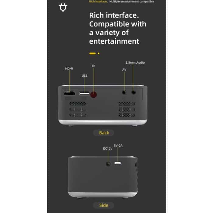 T20 320x240 400 Lumen tragbarer Heimkino-LED-HD-Digitalprojektor, normale Version, US Plug, Basic Version – Bild 8
